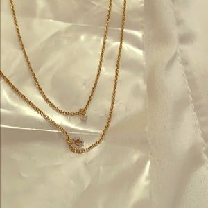 Gold Diamond Stacked Necklace